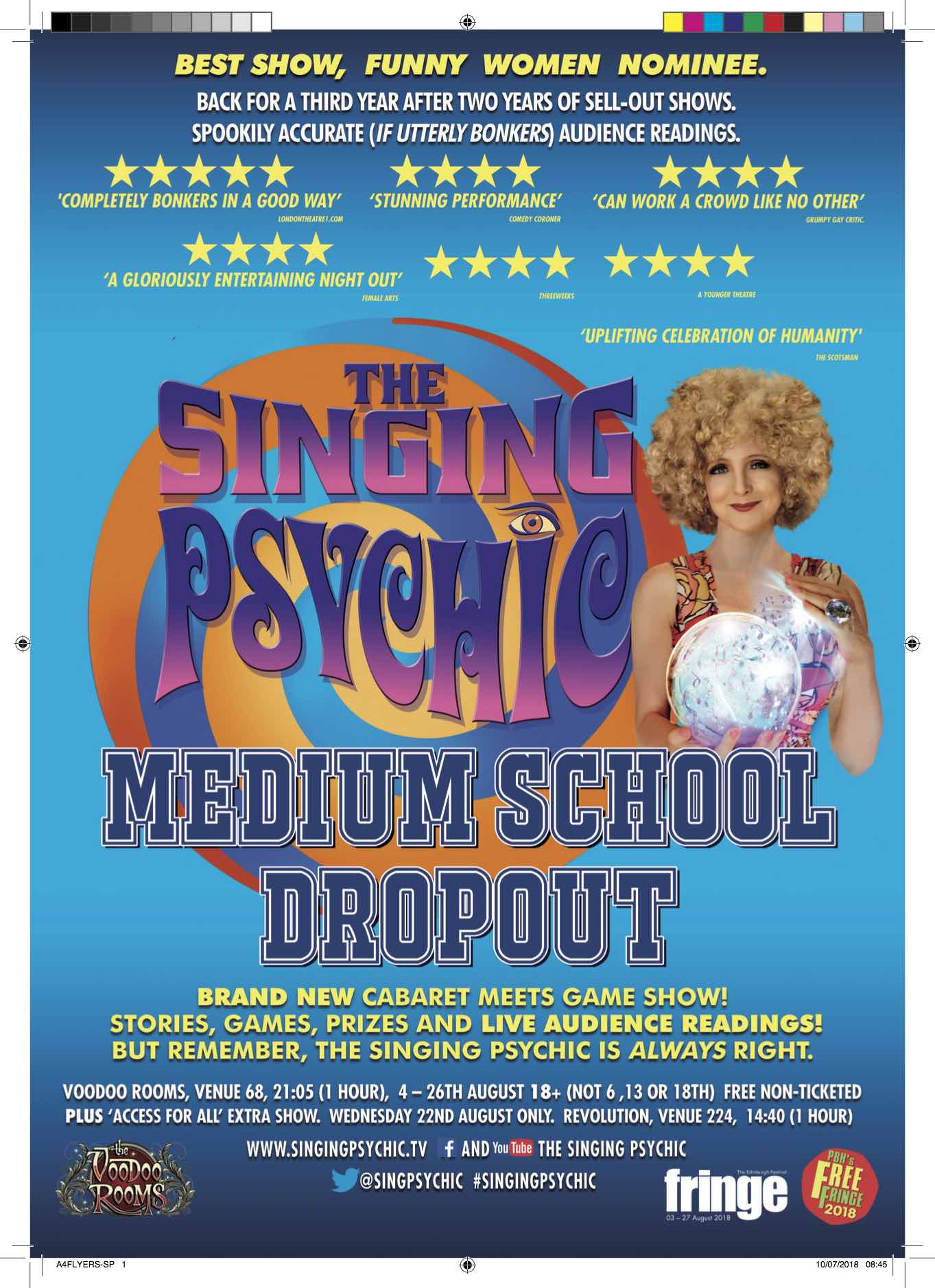 Back At Edinburgh Fringe For The 3rd Year With A Brand New Singing Psychic Show The Singing